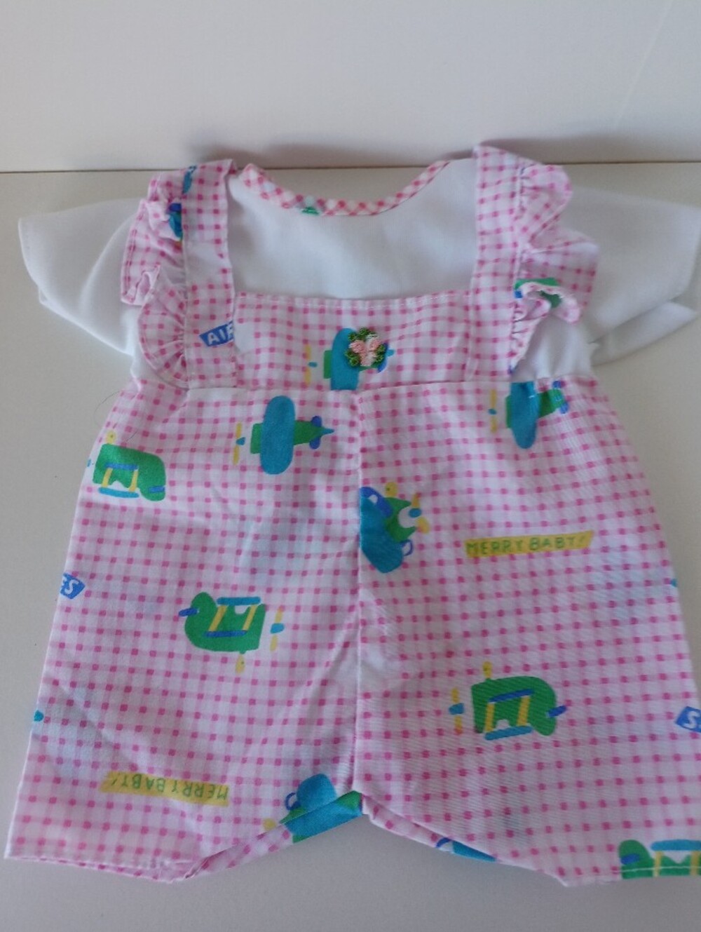 Vintage Doll Outfit Airplanes Checkered 9" In Length And 7" Wide Toy Collectible